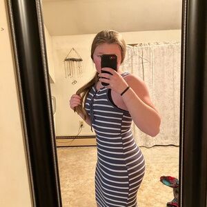 Rue21 Navy and White Striped Top